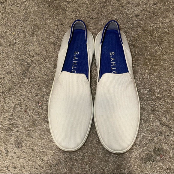 Rothy’s White and Blue Slip-On Sneakers - Picture 2 of 5